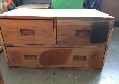 Drawers without brass finish